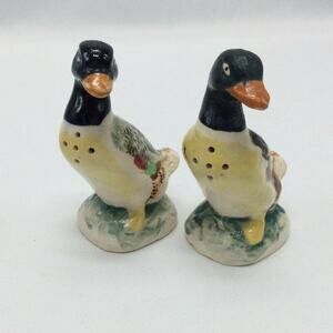 Vintage Colorful Ceramic Ducks Salt and Pepper Shaker Japan
